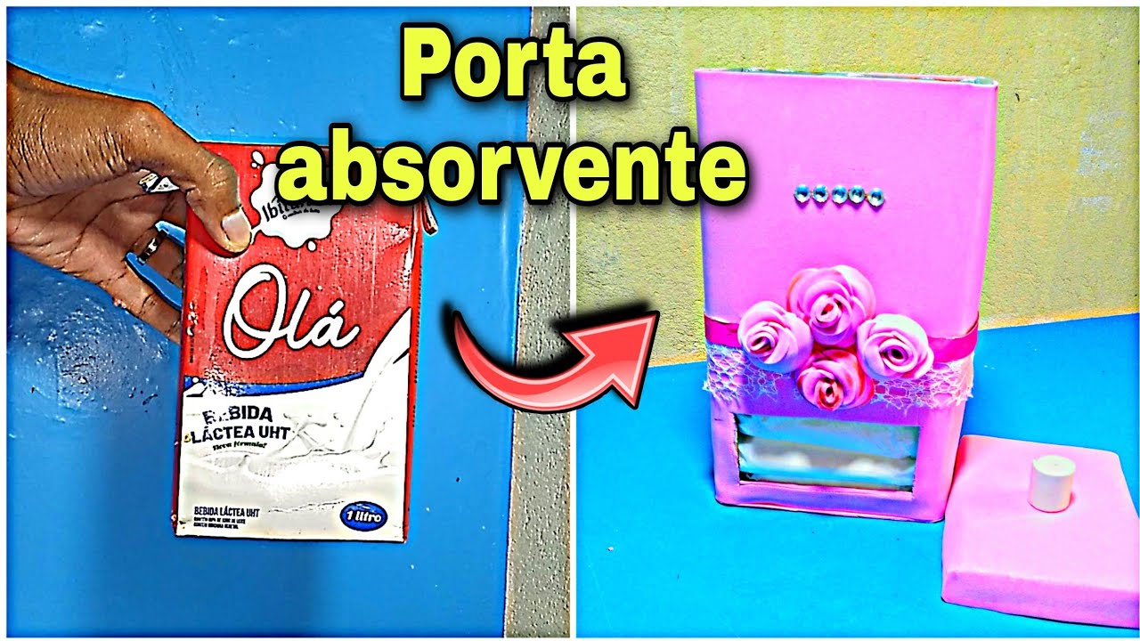 Porta absorvente de caixa de leite organizador de absorvente,, Como fazer