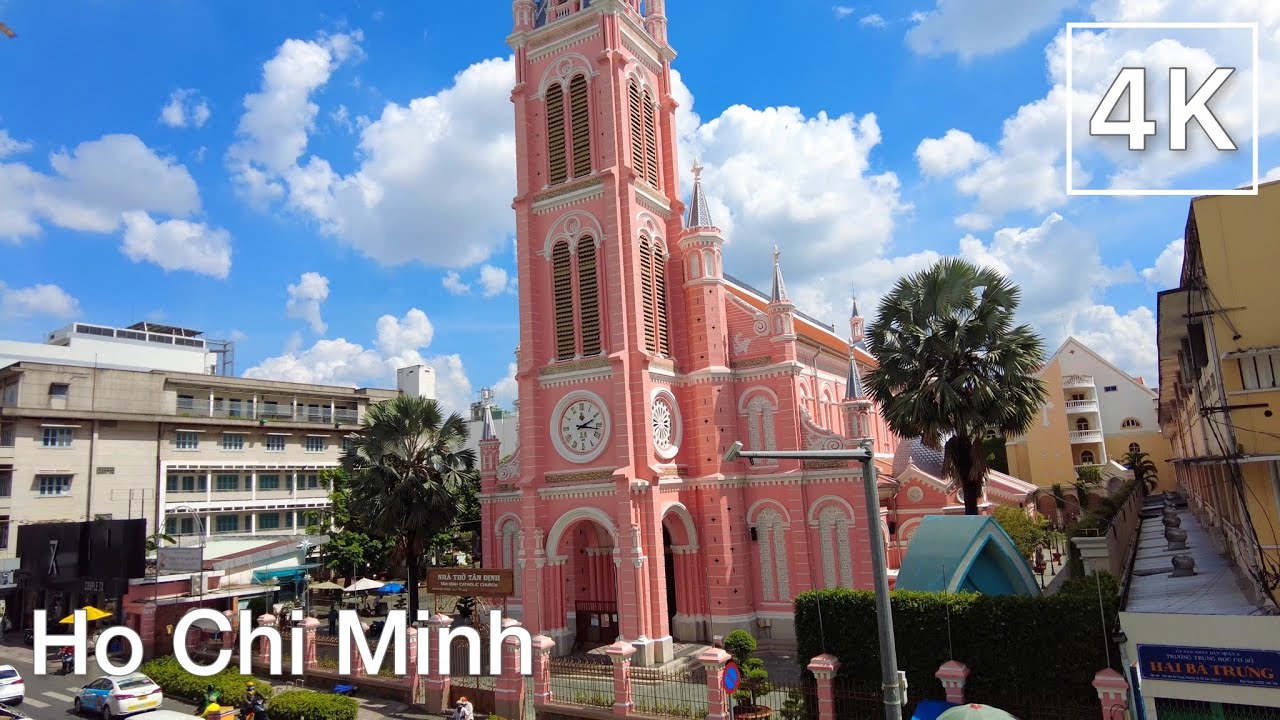 Tan Dinh Church, A Unique Pink Church in Ho Chi Minh City - 4K Walking Tour | Vietnam (2022)