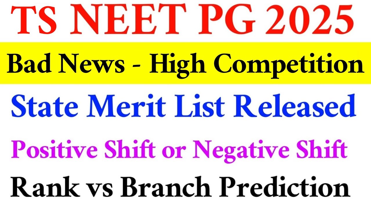 NEET PG 2025 | TS MERIT LIST ANALYSIS | RANK VS BRANCH | VISION UPDATE 