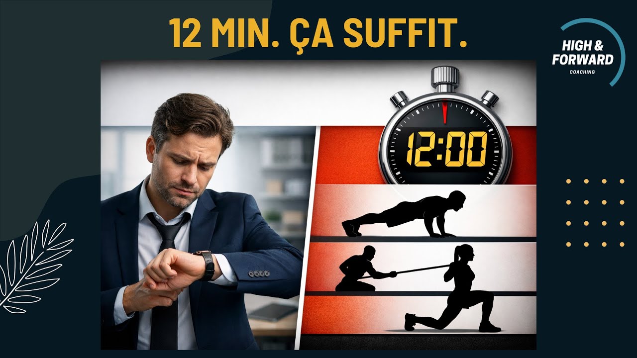 Pas le temps de t’entraîner ? Fais ça 12 minutes (3 exercices, 4 tours)