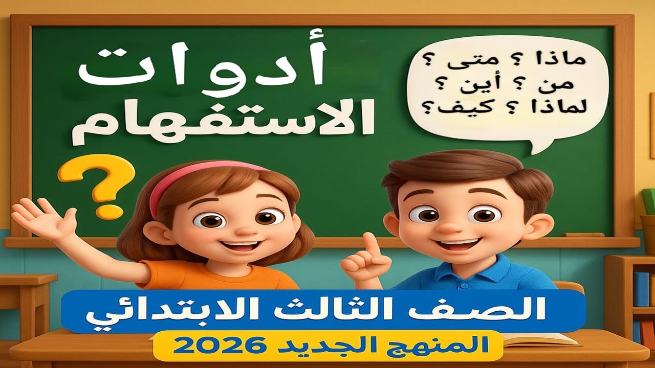 شرح أدوات الاستفهام | لغة عربية الصف الثالث الابتدائي 2026 | المنهج الجديد ترم أول