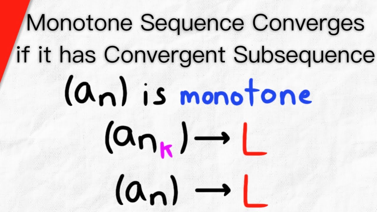 Monotone Sequence with Convergent Subsequence Converges | Real Analysis