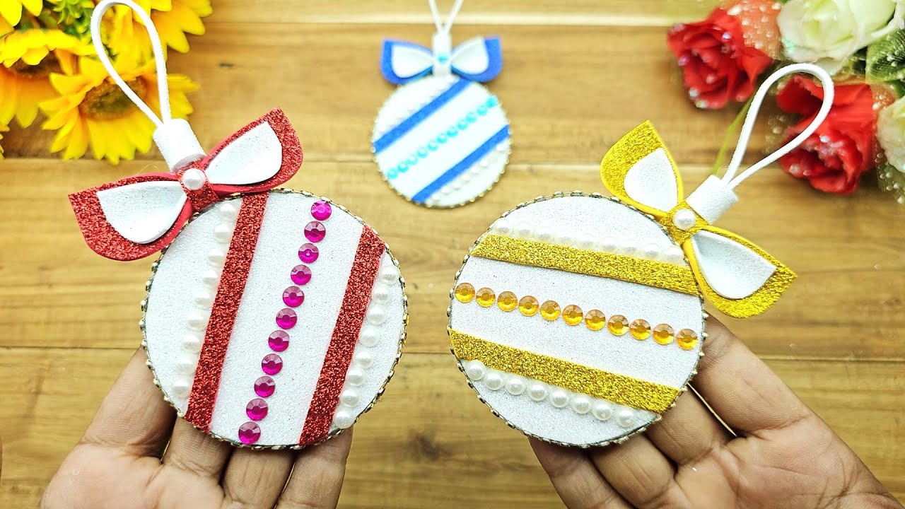 DIY Glitter Foam Ornaments Making For Home Decorations | Glitter Foam Sheet Crafts Idea