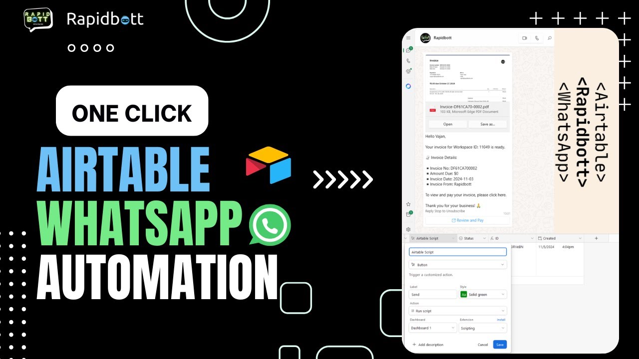 Send Automated WhatsApp Messages via Airtable with Just 1 Click! 🚀 | Easy Step-by-Step Guide