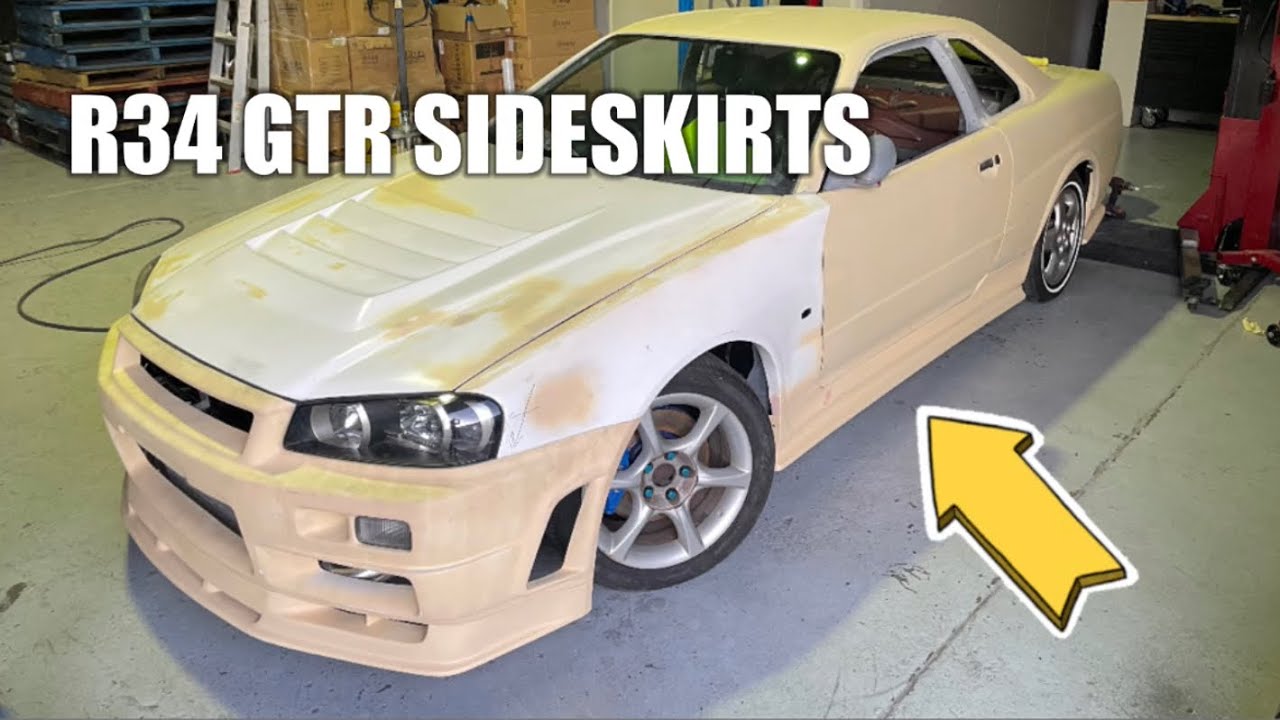 R34 GTR SIDESKIRTS INSTALL & PAINT