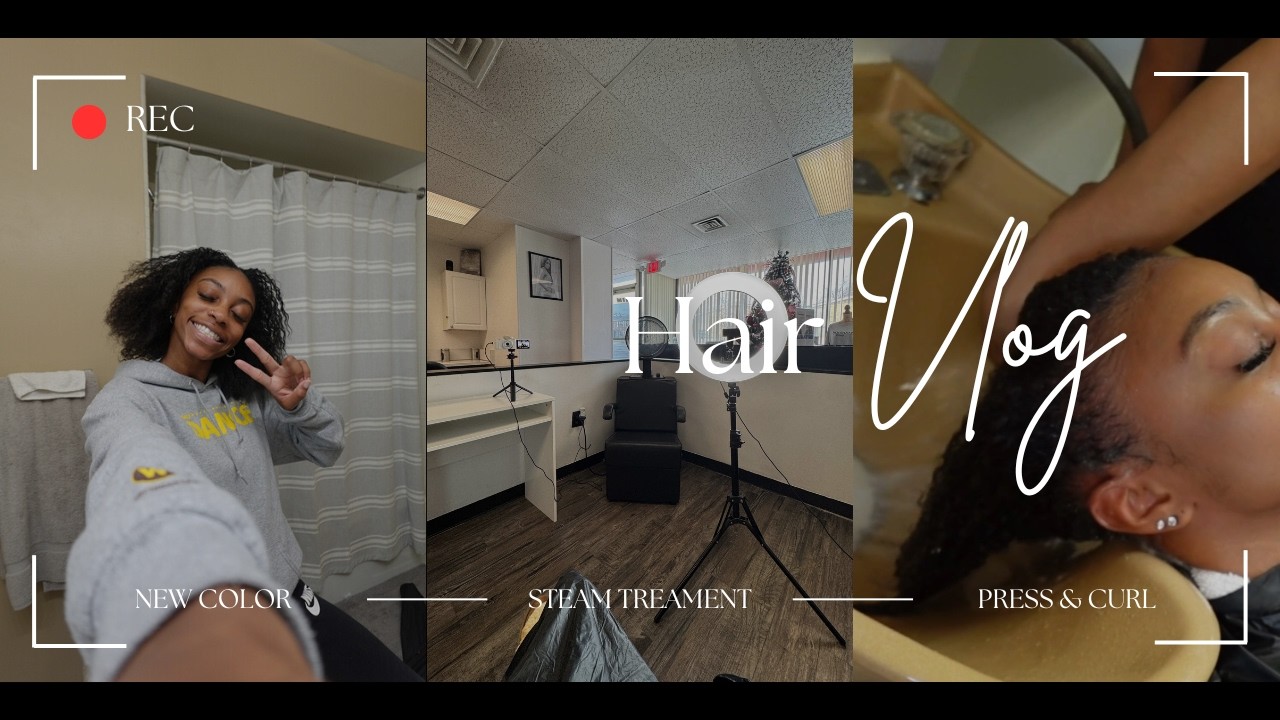 Hair Vlog | Getting My Hair Dyed | Steam Treatment | End Trim | Press & Curl