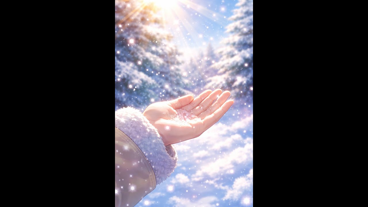 空を見上げたら光と雪の粒 リリック動画　AI音楽　Suno作曲