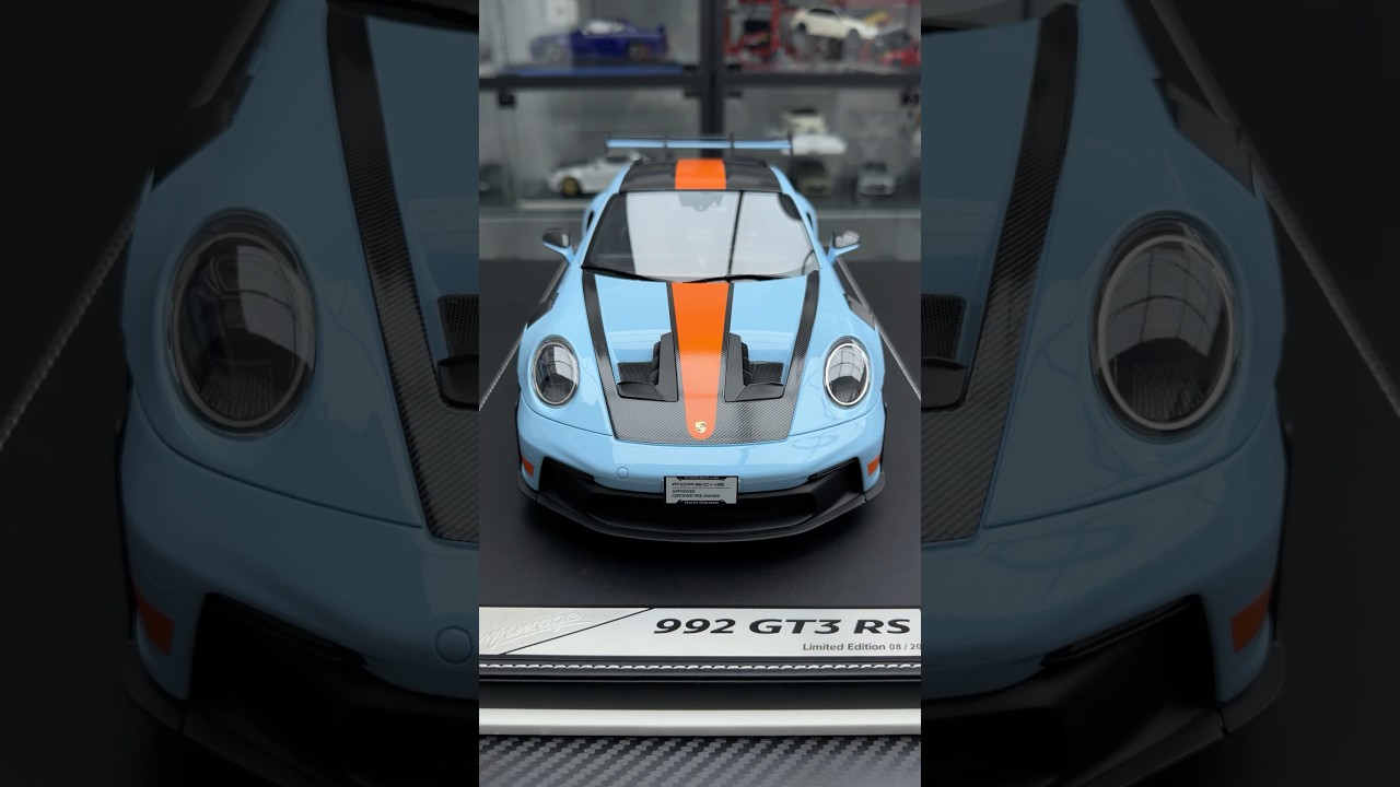 Unboxing Scale 1/12 Porsche 992 GT3 RS With Gulf Livery Model car #porsche #miniature #diecast