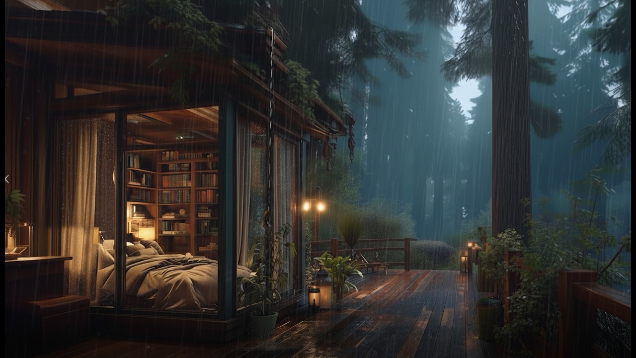 Midnight Rain in the Woods 🌲 Calm Rain Sounds to Help You Sleep Deep & Relax Fast