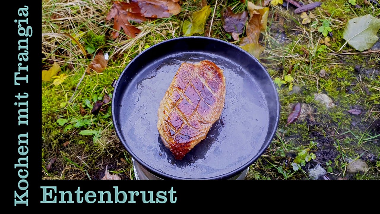 Draußen Kochen mit Trangia: Knusprige rosa zarte Entenbrust  (Bushcraft Outdoor Camping Rezept)