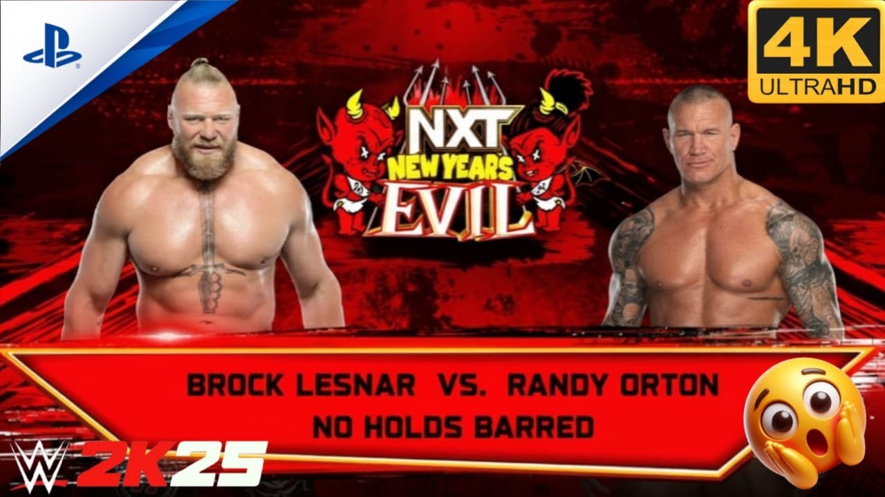 Brock Lesnar vs Randy Orton – No Holds Barred | NXT New Year’s Evil | WWE 2K25 Gameplay