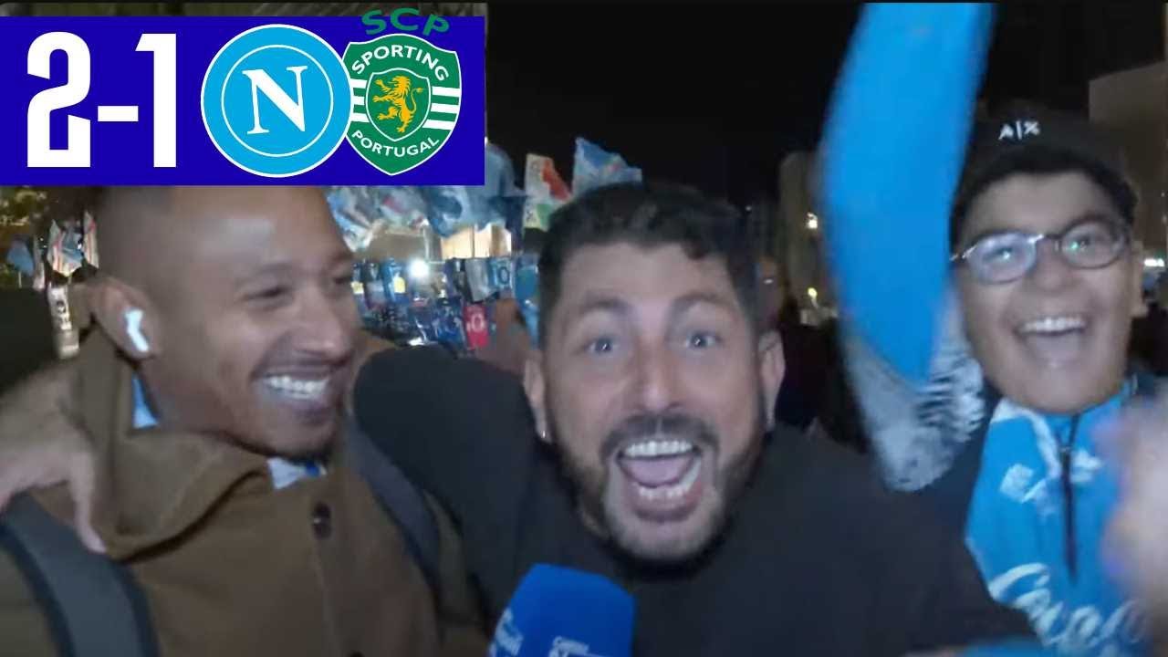 NAPOLI SPORTING 2-1 ⚽🏆 Guardate la REAZIONE dei tifosi allo stadio!