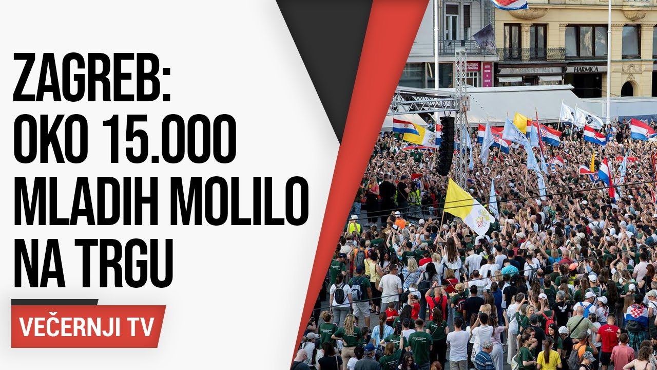 Oko 15.000 mladih molilo na zagrebačkom Trgu bana Jelačića