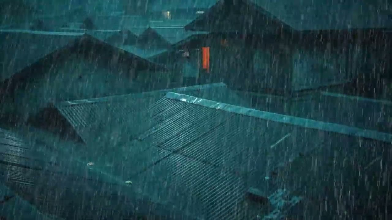 No Ads Rain Sounds for Sleeping – Loud Heavy Rain ASMR On the Tin Roof for Sleep Fast