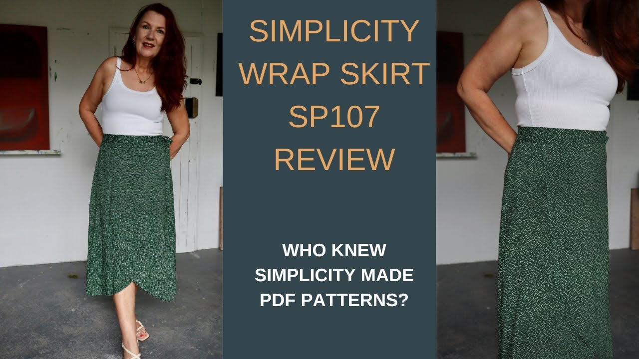 SIMPLICITY WRAP SKIRT SP107 REVIEW (Who Knew Simplicity Made PDF Patterns?)