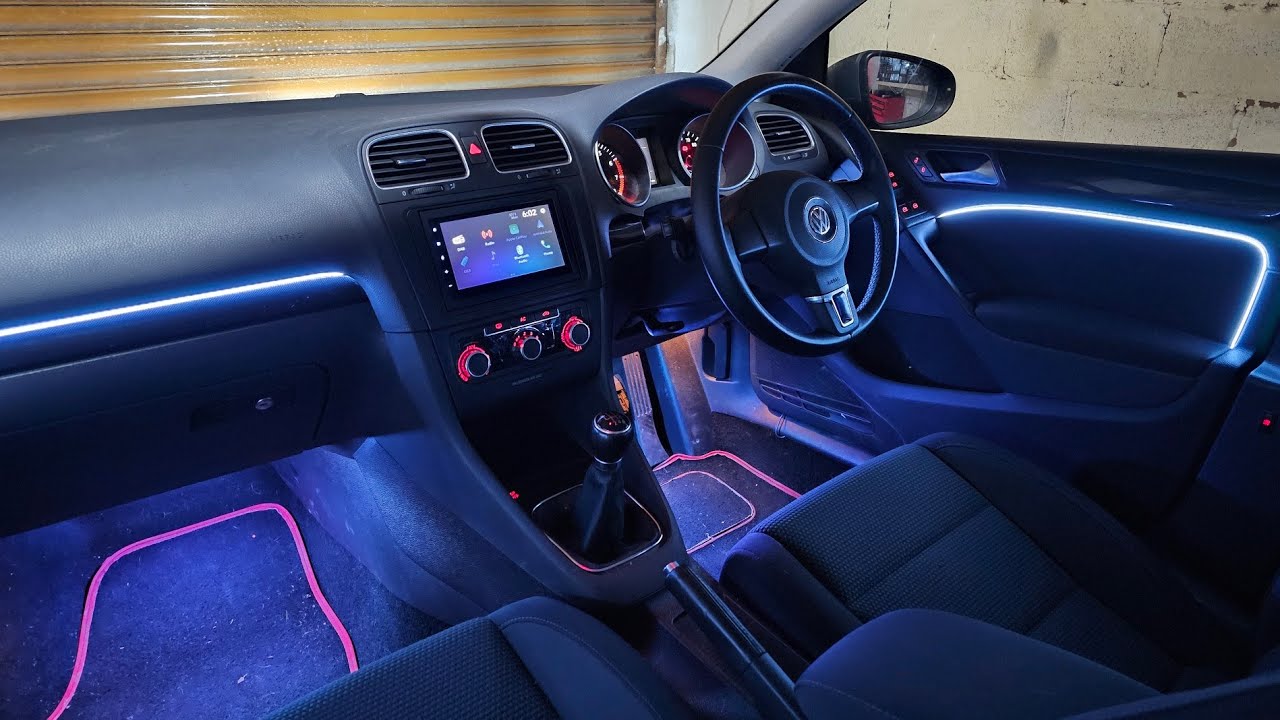 Установка комплекта светодиодных бусин для подсветки салона | Модификации VW Golf MK6 | RGB-свето...