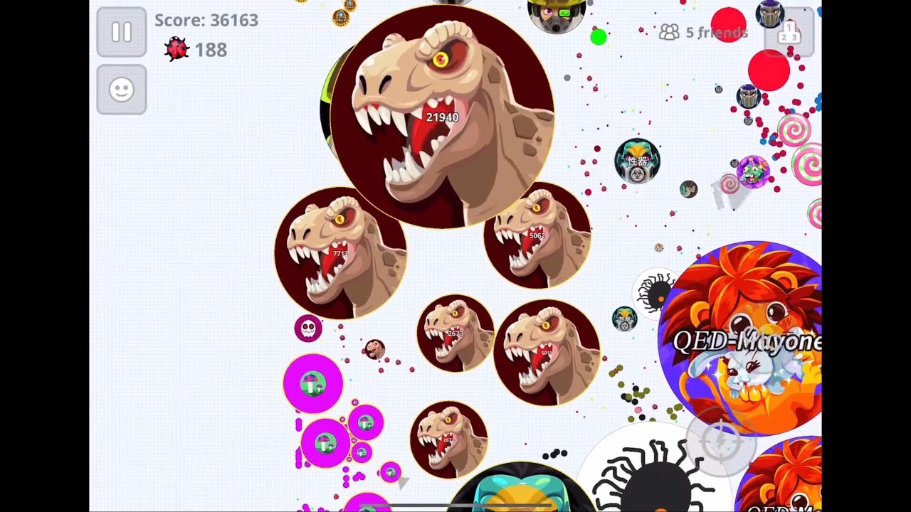 【Agar.io Mobile】最近で1番激アツだった過密鯖を数押しLiveと取り合い！with ﾁｬﾝ