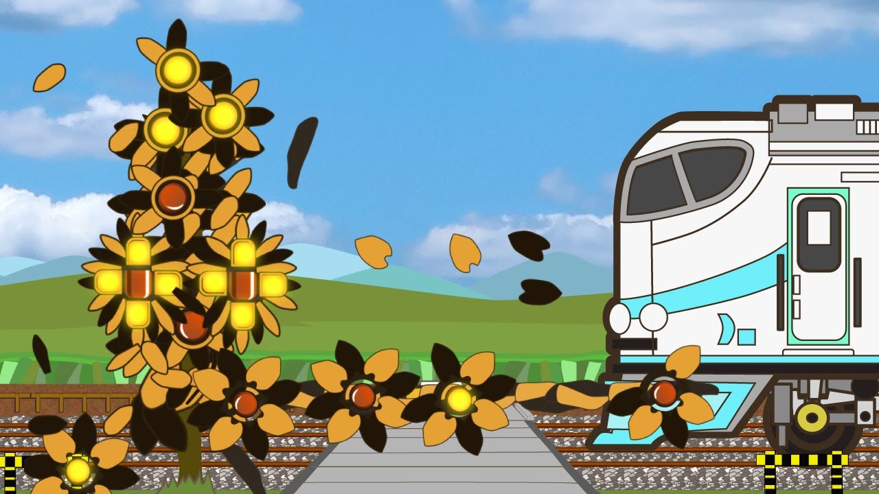 うまれかわる踏切といたずらするふみきりVarious Railroad Crossing and train 　railway level crossover