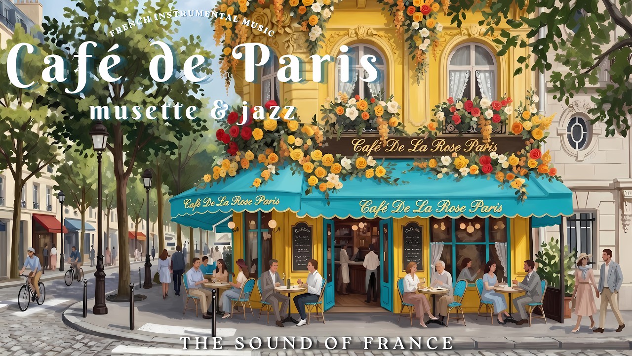 🌸 Golden Pink Afternoon in Paris | French Caf&eacute; Music & Light Jazz Instrumental ☕