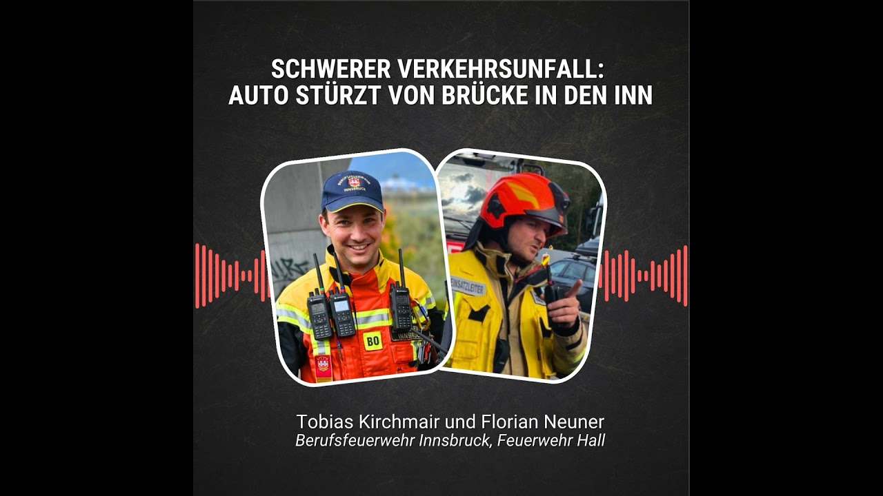 #105: Schwerer Verkehrsunfall: Auto stürzt von Brücke in den Inn