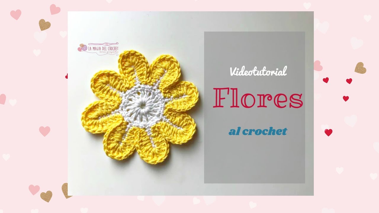 Cómo hacer un posavasos con flores de 8 petalos al crochet  -La Magia del Crochet-