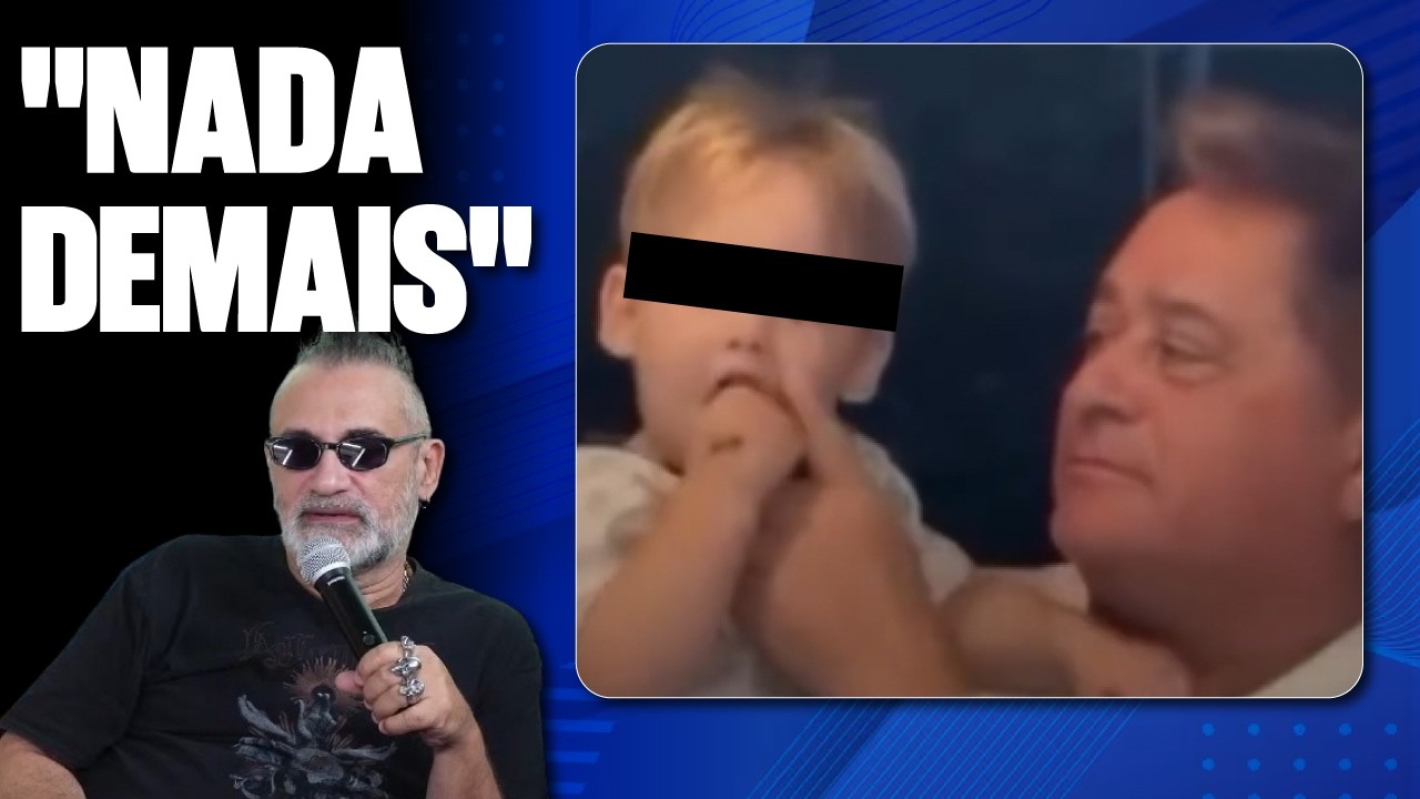 LEONARDO MOLHA O DEDO EM BEBIDA E PASSA PRÓXIMO AO LÁBIO DO NETO