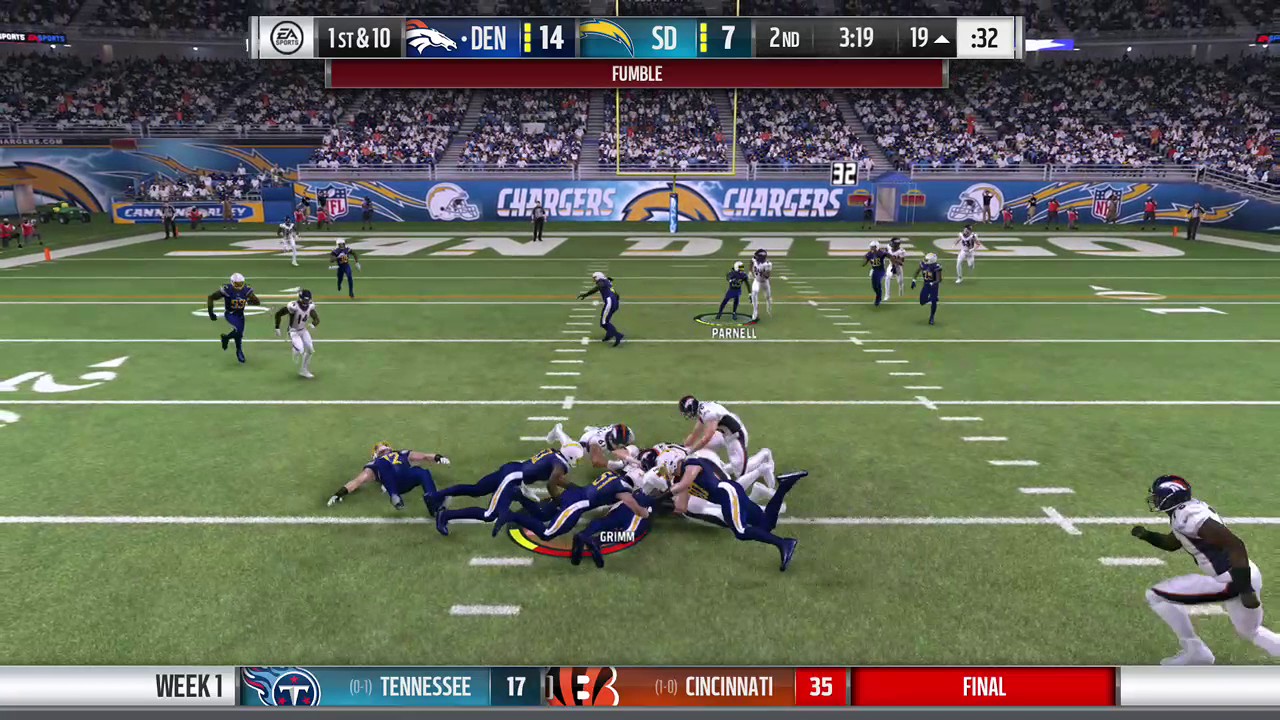 Madden NFL 17 : INSANE FUMBLE PILE-UP AFTER 2 BROKEN TACKLES! 🏈 J.J. Watt!