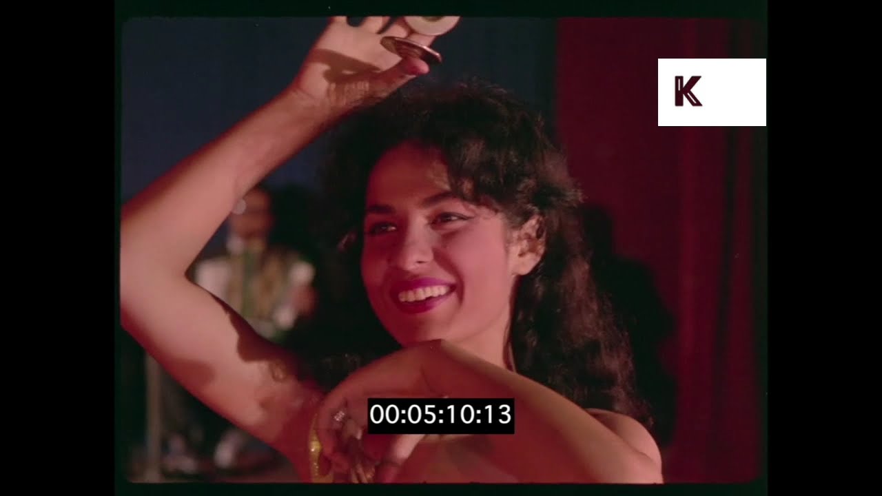 1960s Egypt, Belly Dancers Performing in Bar, Nightlife, 35mm