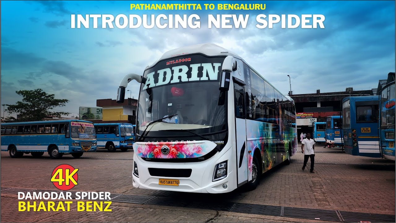 Brand New Bharat Benz Damodar Spider Limited Edition AC Sleeper Coach | Pathanamthitta to Bangalore