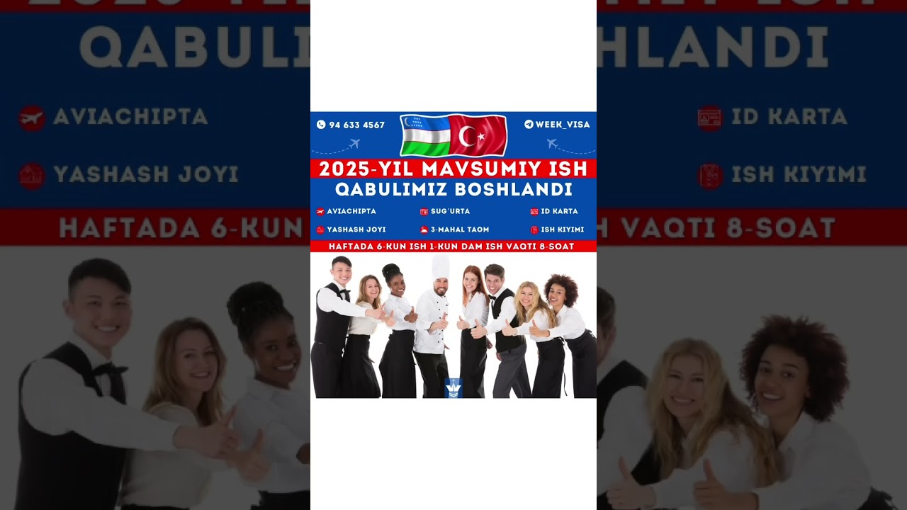 TURKIYADA ISH | #viza #turkiya #weekvisa