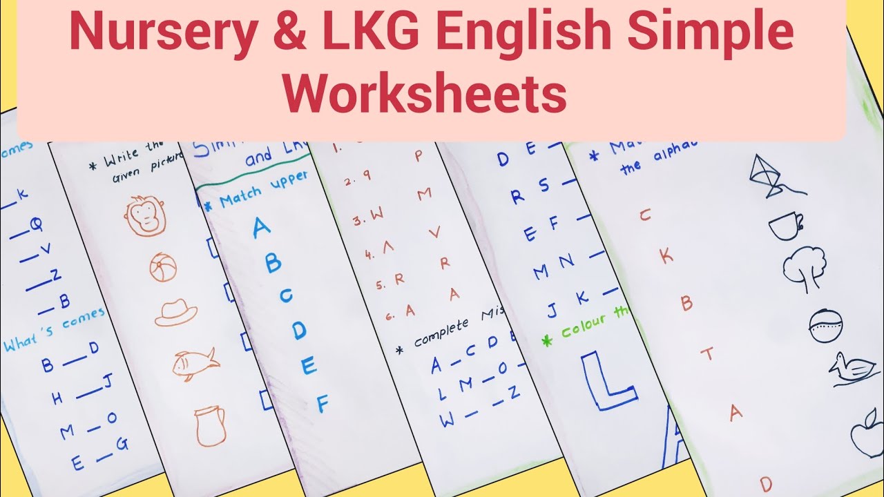 Nursery & LKG Class Simple English Worksheets 2025/Nursery class teaching/Nursery English worksheets