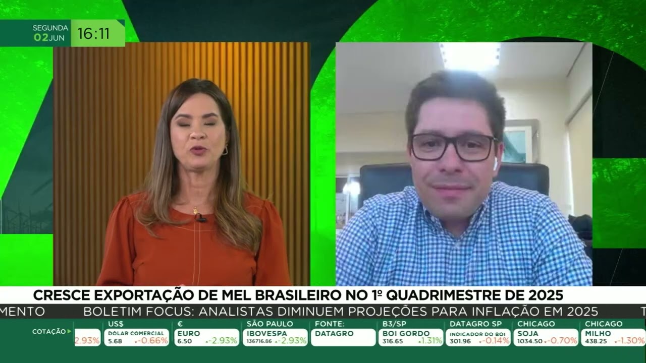 Cresce exporta&ccedil;&atilde;o de mel brasileiro no 1&deg; quadrimestre de 2025