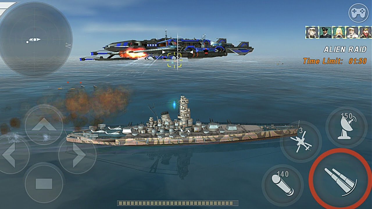 Warship Battle: ULTRA YAMATO in Alien Raid (gameplay)..