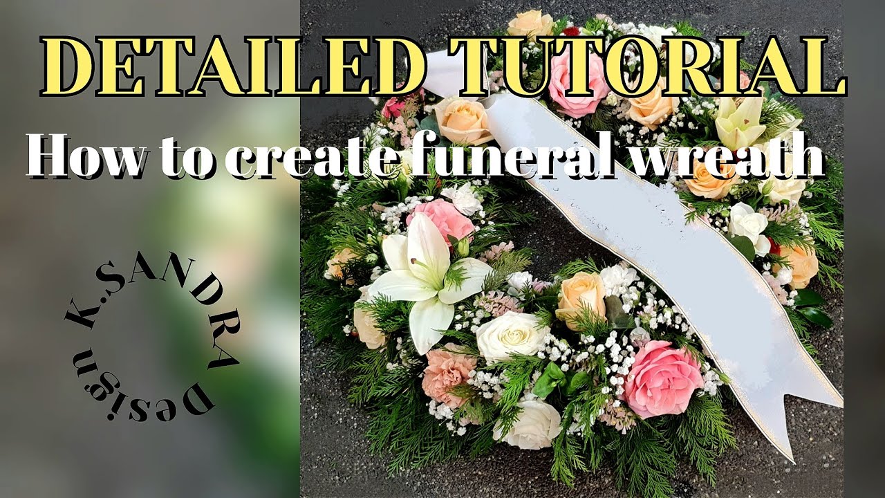 Tips and tricks for creating perfect Sympathy tribute wreath in foam #floraltutorial #wreathdesign