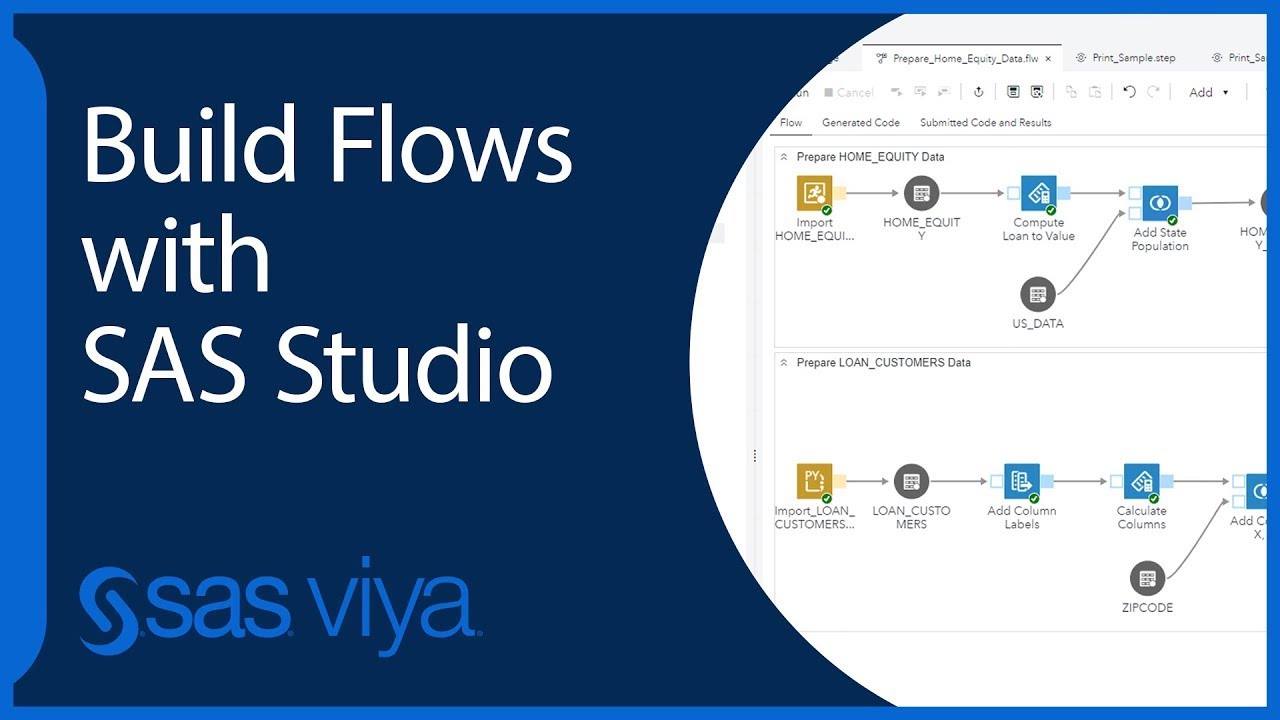 Создание потоков с помощью SAS Studio | Краткое руководство по началу работы с SAS Viya