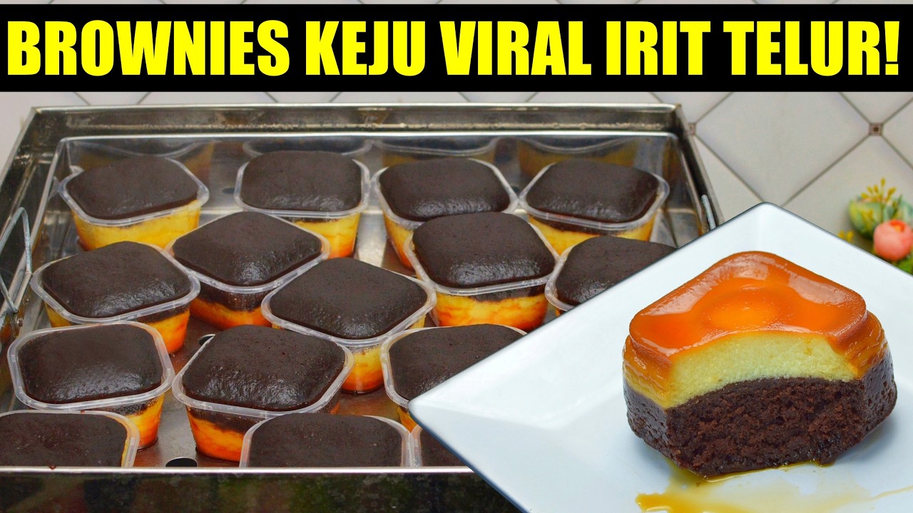 ENAK BANGET PANTAS VIRAL! BROWNIES CHEESE CARAMEL IRIT TELUR!