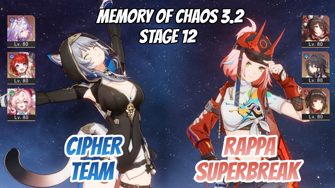 Cipher x Castorice & Rappa SuperBreak Memory of Chaos Stage 12 (3 Stars) | Honkai Star Rail