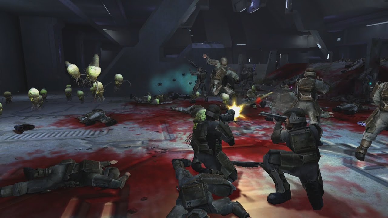 Halo 1 Containment Room Marines Vs Flood Ai Battle