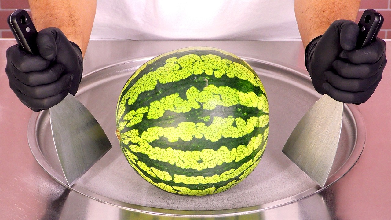 Watermelon Ice Cream Rolls | ASMR