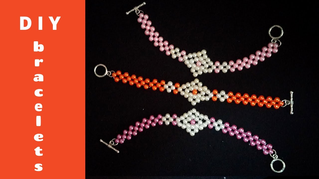 Simple beading design. How to make beaded bracelets.