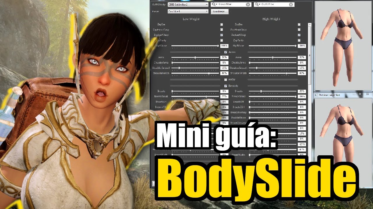 SKYRIM GUÍA | Cómo usar BodySlide para OUTFITS