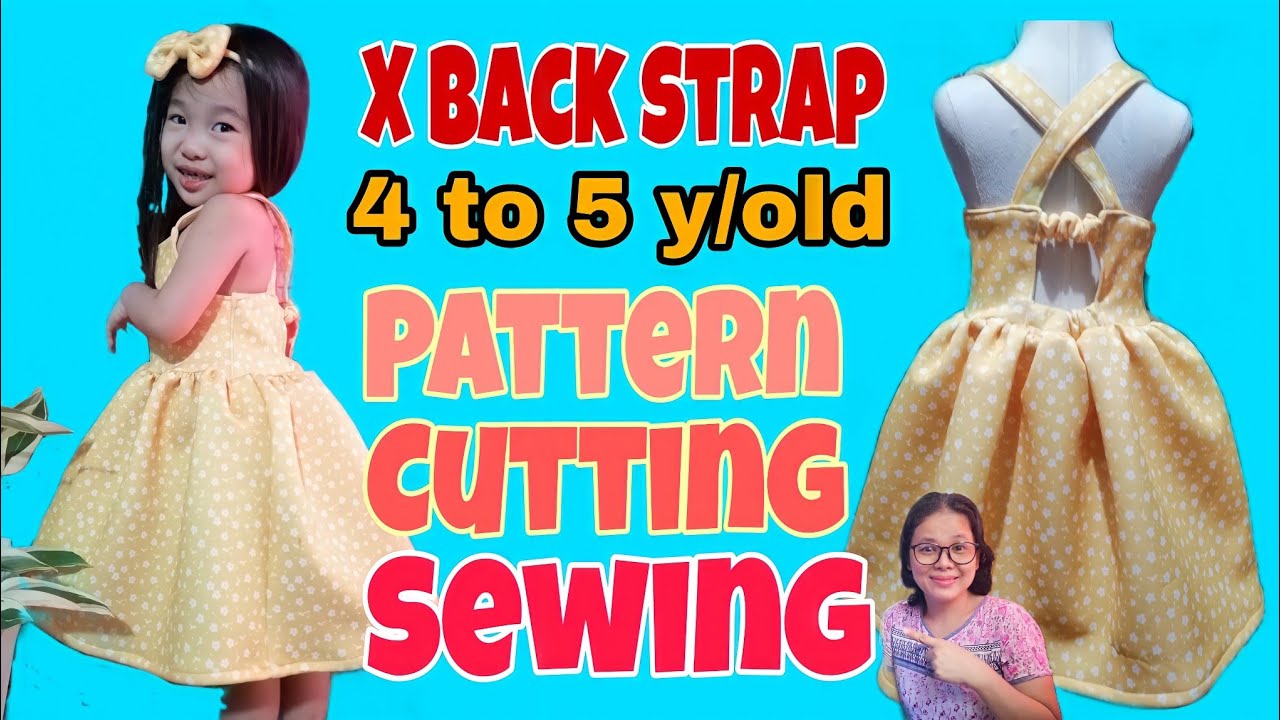HOW TO MAKE SIMPLE OPEN BACK DRESS FOR KIDS / WITH PATTERN TUTORIAL