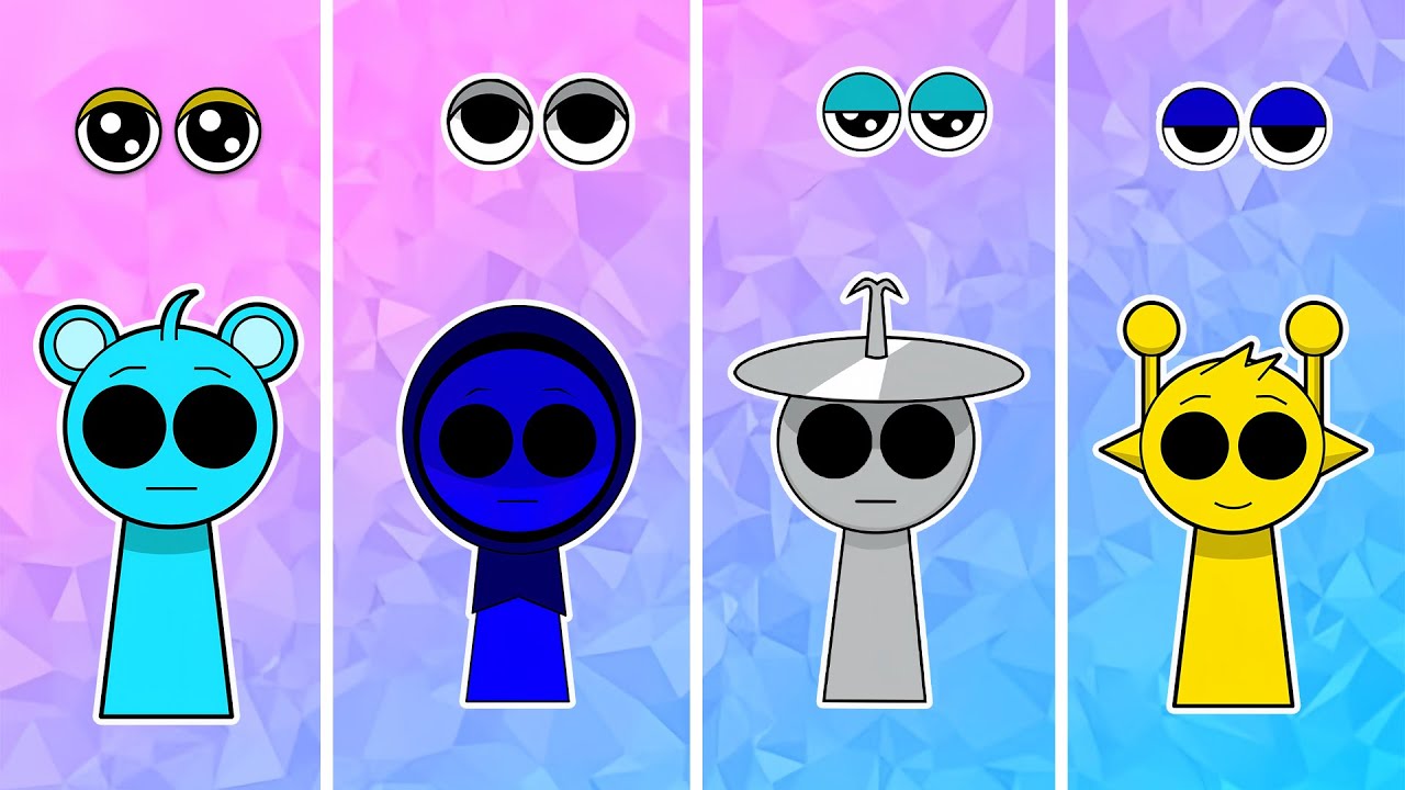 Meet the Sprunki Squad! Blue Bear, Hooded Blue, Silver Plate & Yellow Antenna 👀 | Incredibox Sprunki
