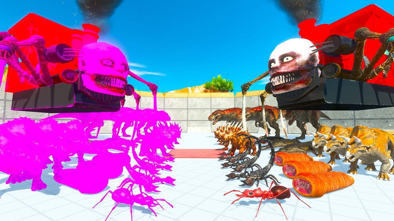 Animals Fights in Laze Arena | Giant Invertebrates vs Pink Itself - Animal Revolt Battle Simulator