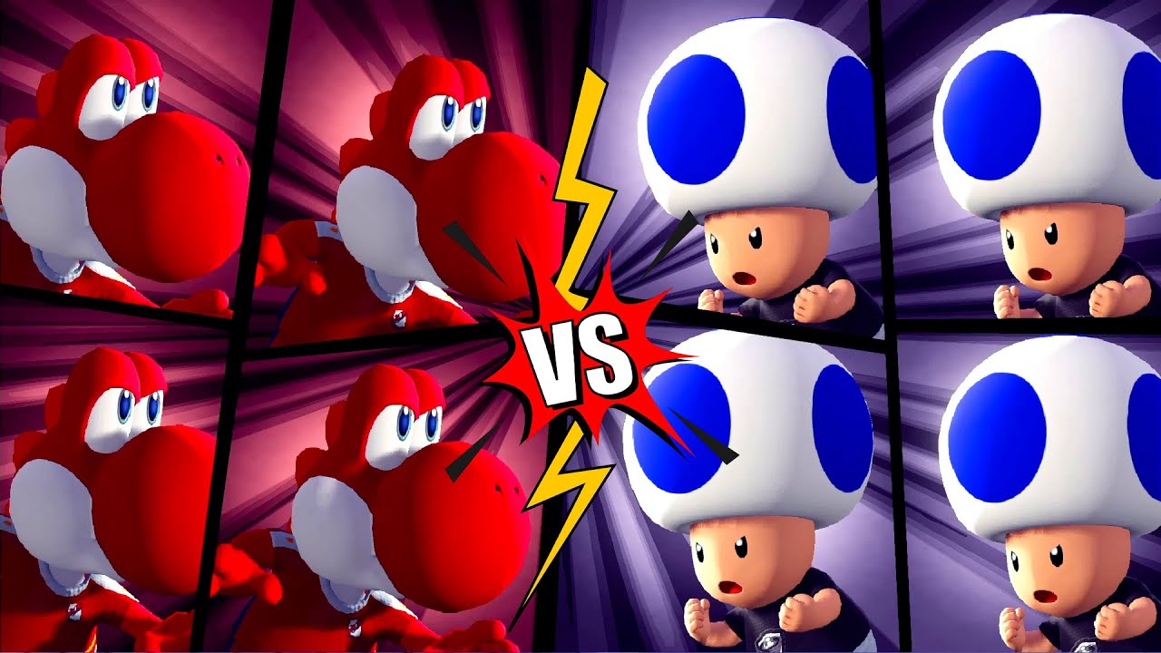 Mario Strikers Battle League Football Team Yoshi vs Team Toad