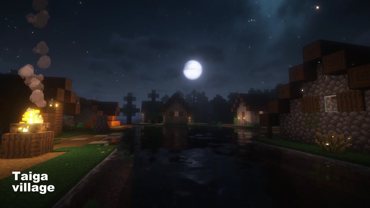 Minecraft Calm Vibe Two Cinematic Shots of Simple Village Life (No Commentary) 1.21.11