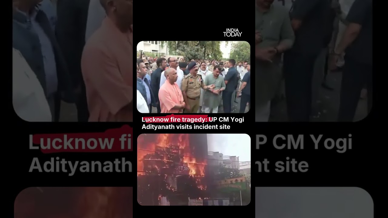 CM Yogi Visits Lucknow Fire Site, Reviews Rescue And Relief Operations #cmyogi #lucknowfire