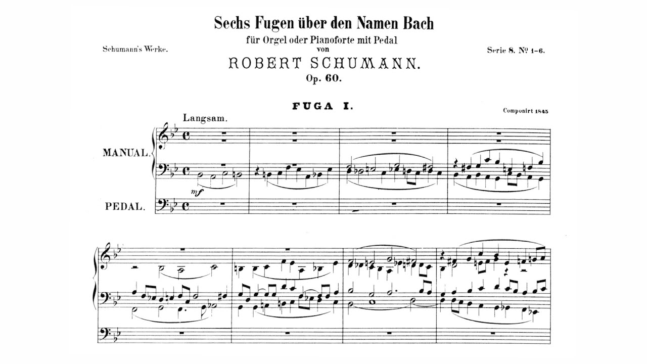 Schumann Op.60 Fugen über B-A-C-H (Duo d'Accord)
