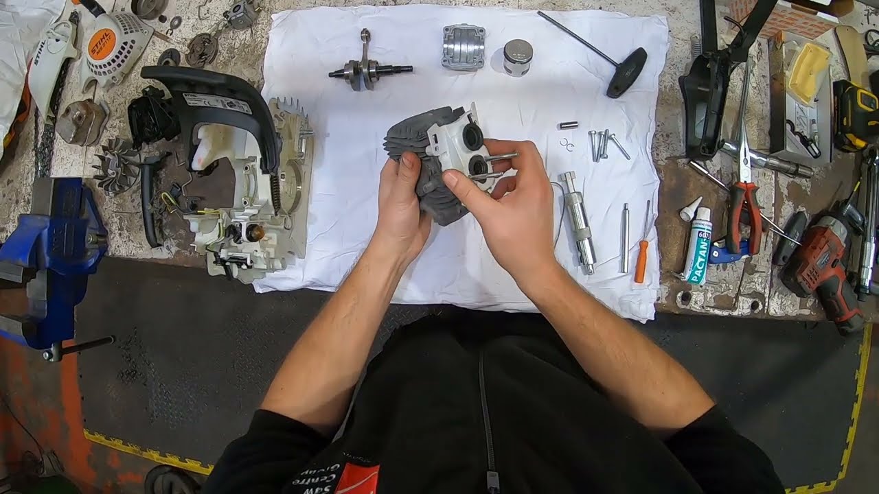 How to replace cylinder and piston on Stihl chainsaw MS 171 181 211