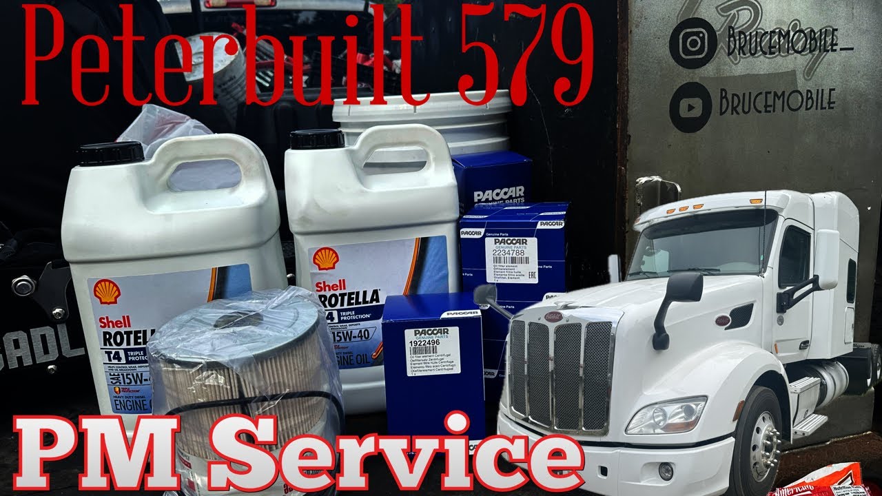 Peterbuilt 579 Paccar MX-13 Routine Preventative Maintenance (PM) Oil & Fuel Filter Change